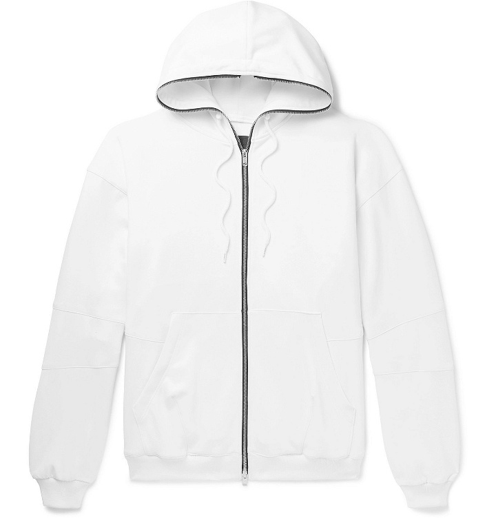 Photo: 99%IS- - Tech-Jersey Zip-Up Hoodie - White