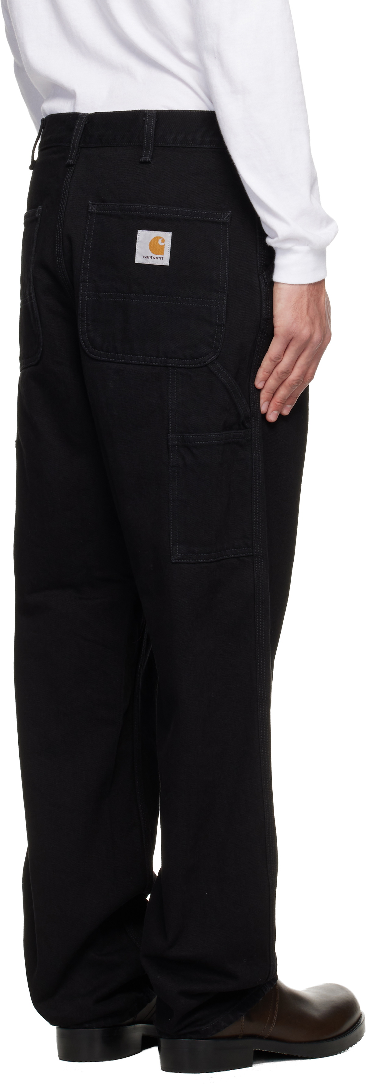 Carhartt Work In Progress Black Single Knee Jeans