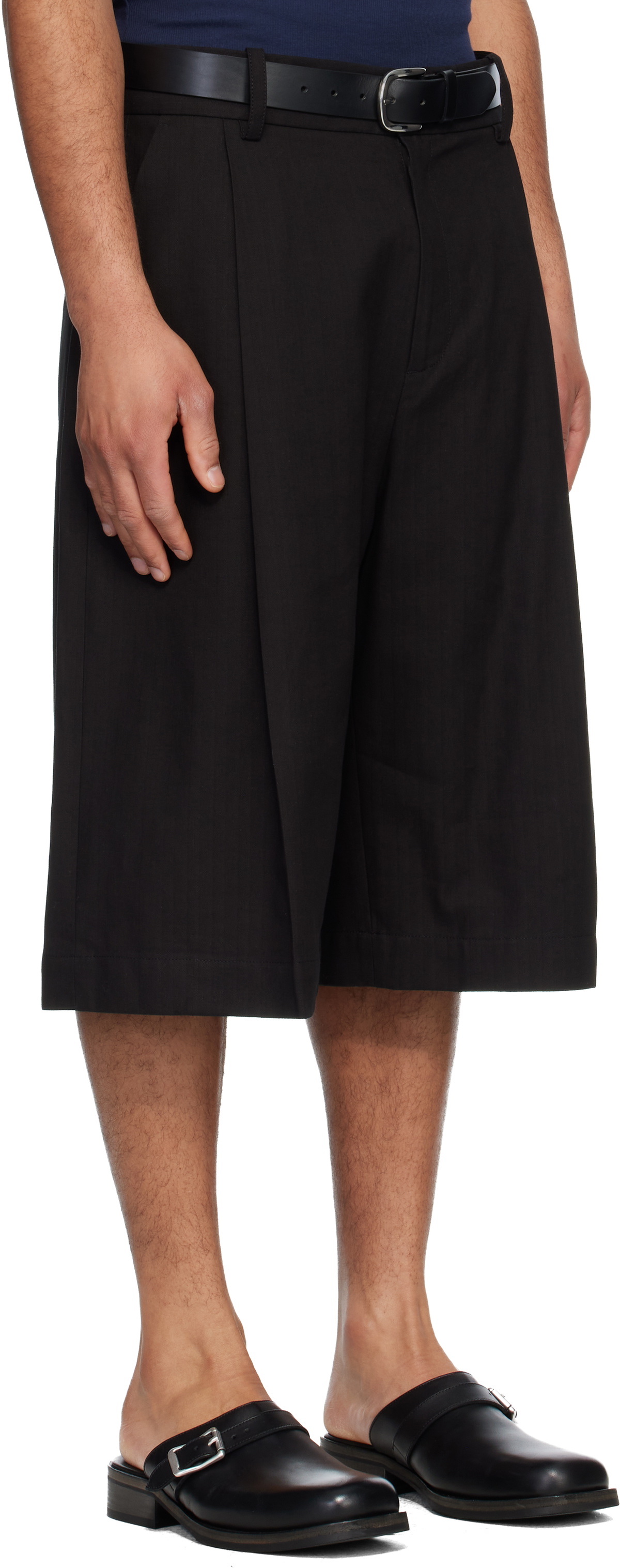 Studio Nicholson Black Fowld Shorts