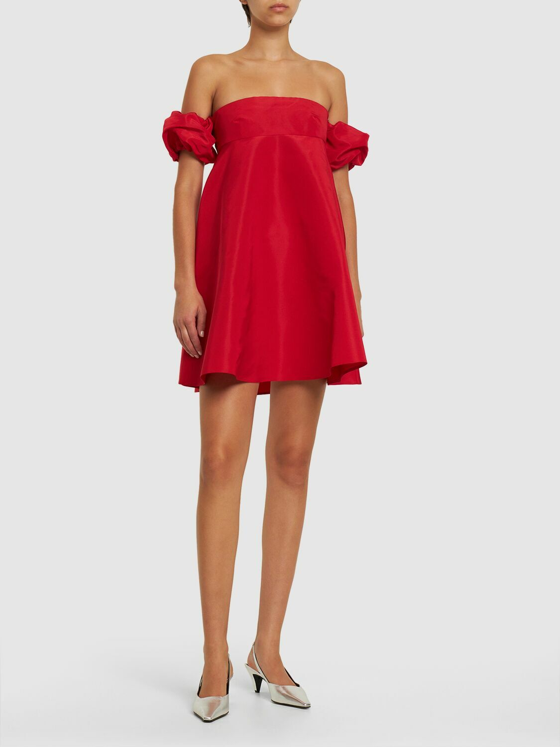 valentino off the shoulder mini dress Valentino Garavani Off-the-Shoulder Feather-Trim Crepe Mini Dress