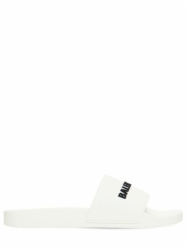 Photo: BALENCIAGA - Logo Rubber Pool Slide Sandals