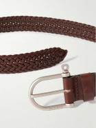Bleu de Chauffe - 3.5cm Woven Leather Belt - Brown