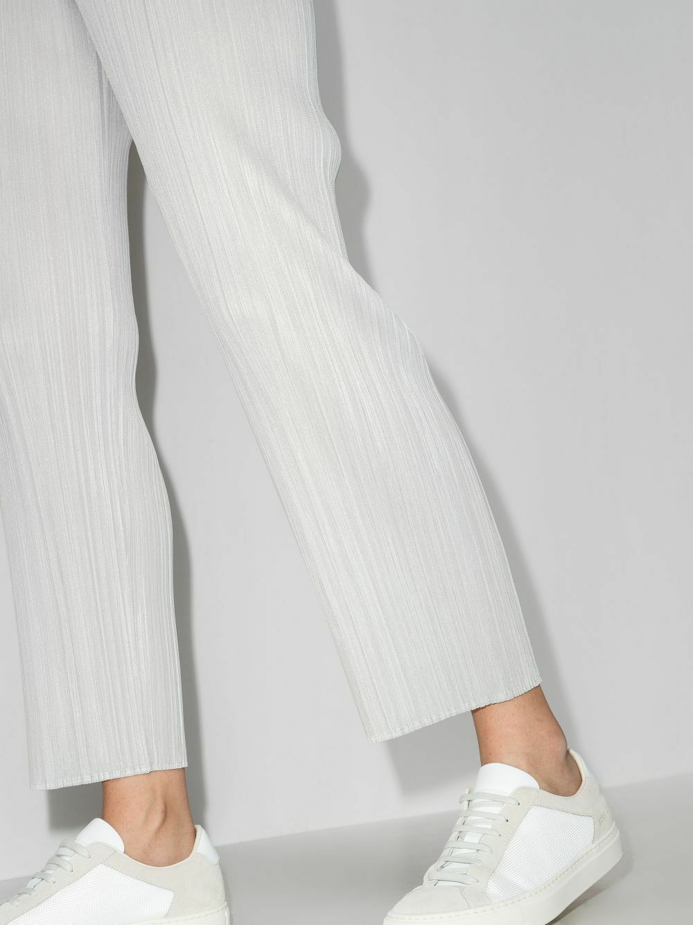 Pleats Please Issey Miyake Plissé Tapered-Leg Cropped Trousers