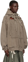 Ottolinger Taupe Deconstructed Hoodie