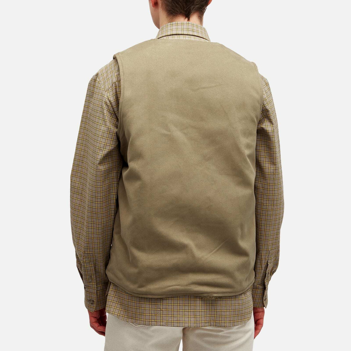 Café Mountain Men's Reversible Foragers Vest in Washed Limestone/Olive