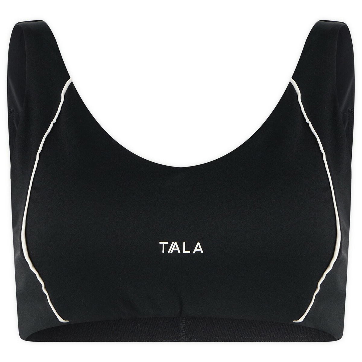 TALA Women's SkinLuxe Contrast Piping Sports Bra in Shadow Black