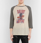 Saint Laurent - Logo-Print Cotton-Jersey T-Shirt - Men - Gray
