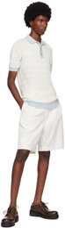King & Tuckfield Blue & White Pattern Polo