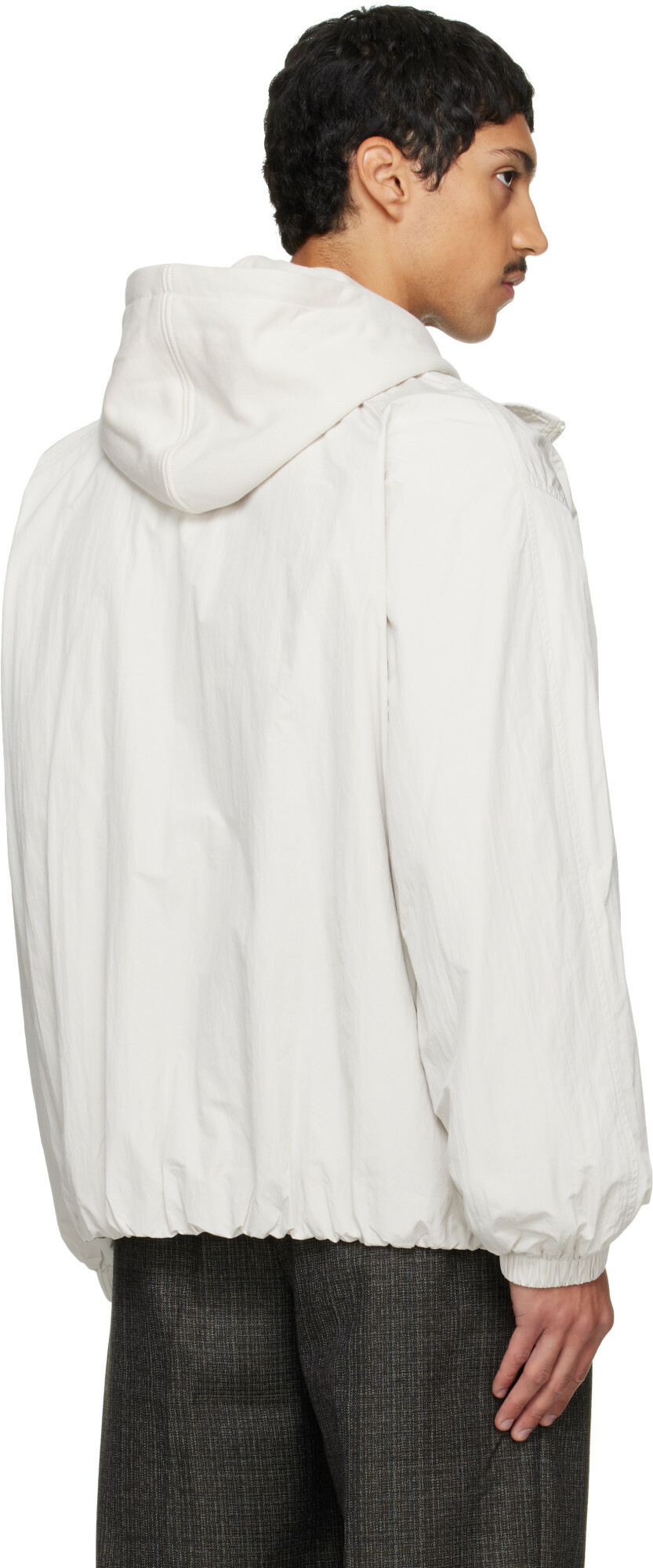 Solid Homme Off-White Layered Taffeta Jacket