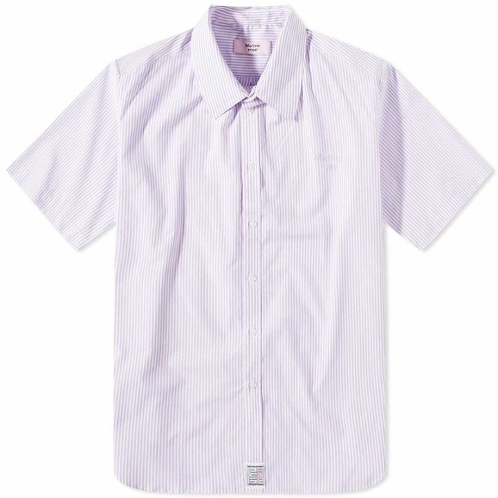 Photo: Martine Rose Men's Classic Short Sleeve Shirt in Lilac/White Stripe