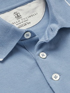 Brunello Cucinelli - Cotton-Piqué Polo Shirt - Blue