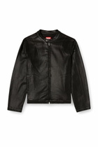 Diesel Moto jacket in shiny coated Jogg Jeans - Denim Jackets Mens in Black