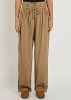 Isabel Marant Inaya Drawstring Woven Trousers Khaki