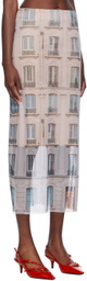 ABRA Beige Tube Windows Midi Skirt
