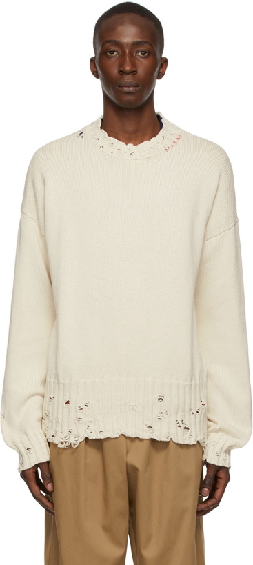 Photo: Marni Off-White Distressed Sweater