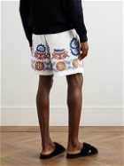 A Kind Of Guise - Volta Straight-Leg Embroidered Slub Cotton Drawstring Shorts - White
