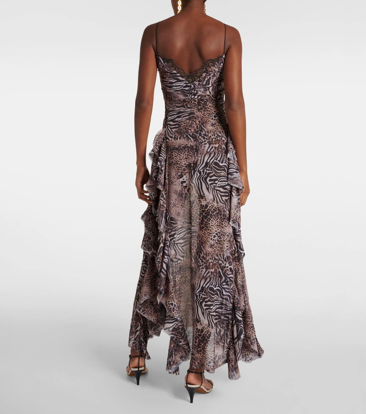 Bananhot Susan leopard-print ruffled maxi dress Bananhot