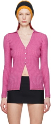 Guest in Residence Pink Rib Cardigan
