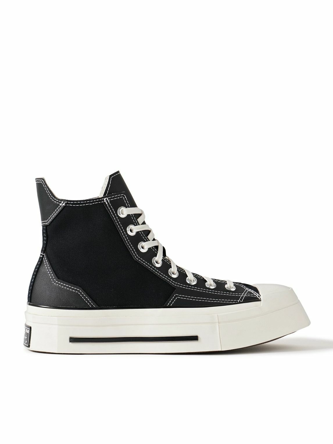 Photo: Converse - Chuck 70 De Luxe Leather and Canvas Platform High-Top Sneakers - Black