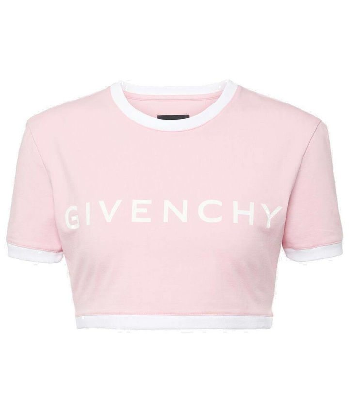 Photo: Givenchy Logo cotton-blend jersey cropped T-shirt