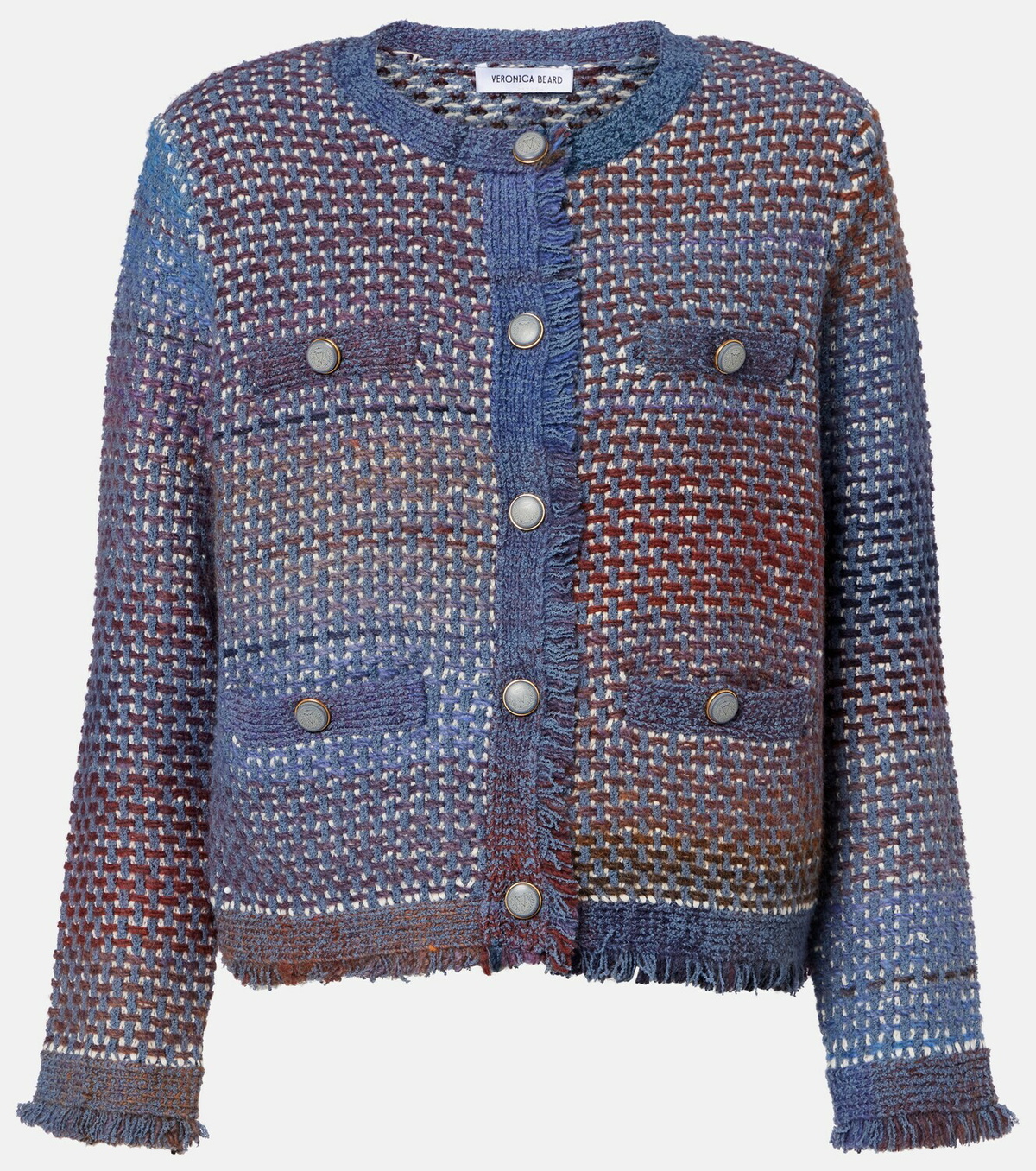 Veronica Beard Fringed cotton-blend cardigan