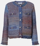 Veronica Beard Fringed cotton-blend cardigan