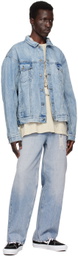 Ksubi Blue Oh G Acid Trip Trash Denim Jacket