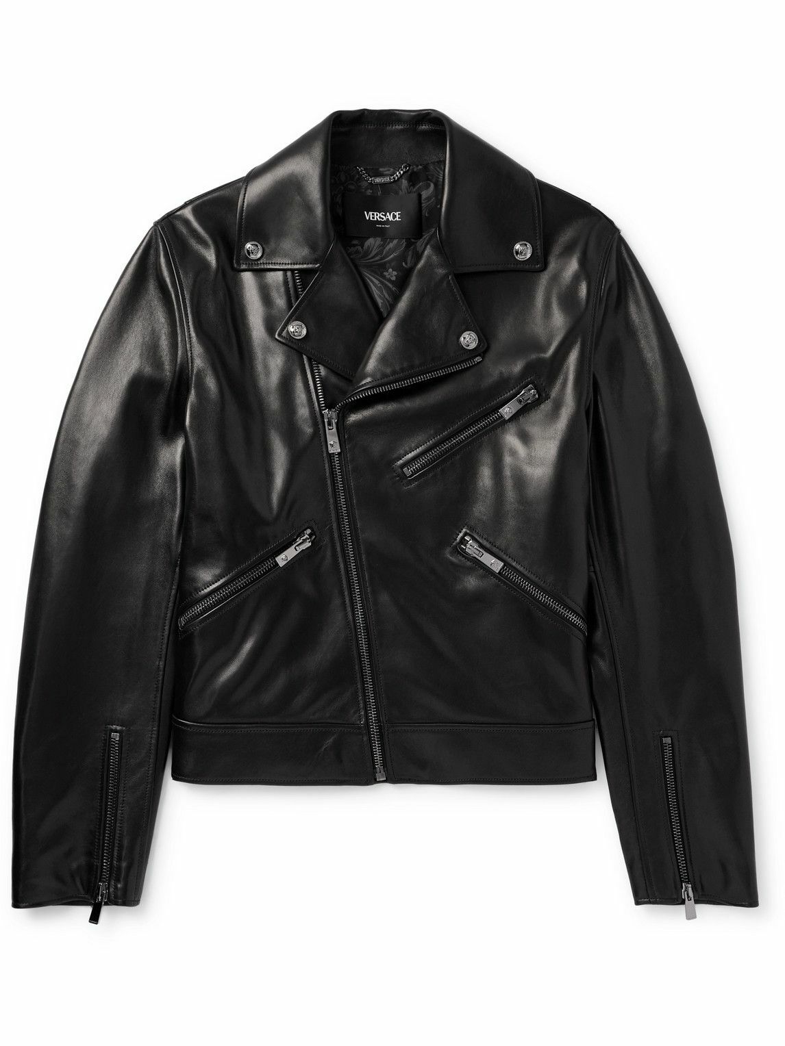 【関税＆送料込み】Versace Black Lambskin Jacket Gianni Versace Leather Jacket Lamb Leather Black From Japan