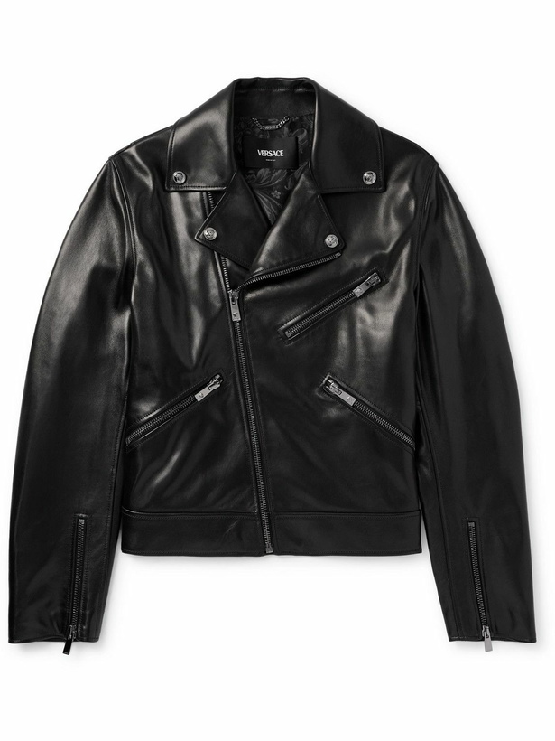 Photo: Versace - Leather Biker Jacket - Black