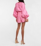 Oscar de la Renta Appliqué floral lace shorts