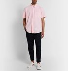 Thom Browne - Button-Down Collar Striped Cotton-Seersucker Shirt - Pink
