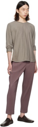 HOMME PLISSÉ ISSEY MIYAKE Taupe Release-T 1 Long Sleeve T-Shirt