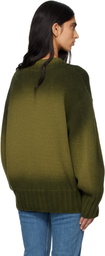 The Attico Green Sprayed Wool Cashmere Sweater