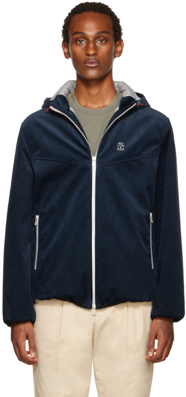 Photo: Brunello Cucinelli Navy Cotton Jacket