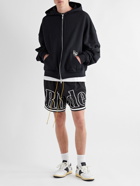 Rhude - Logo-Embroidered Cotton-Jersey Zip-Up Hoodie - Black