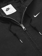 Nike - Logo-Embroidered Padded Cotton-Canvas Hooded Jacket - Black