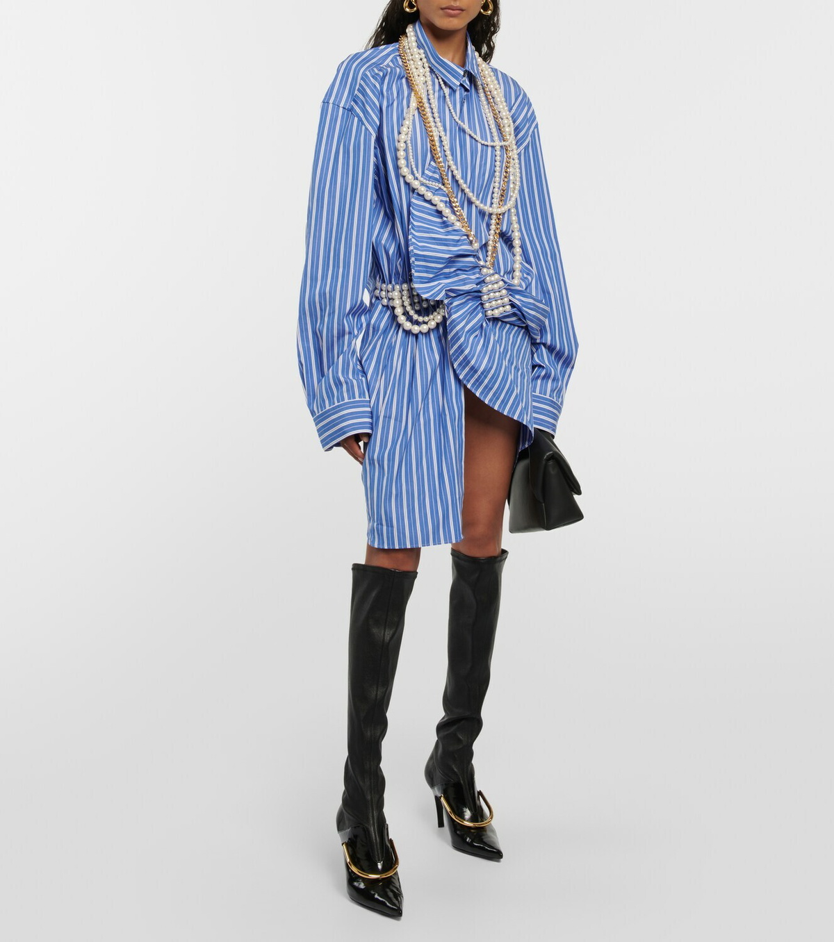 Junya Watanabe Embellished cotton poplin minidress
