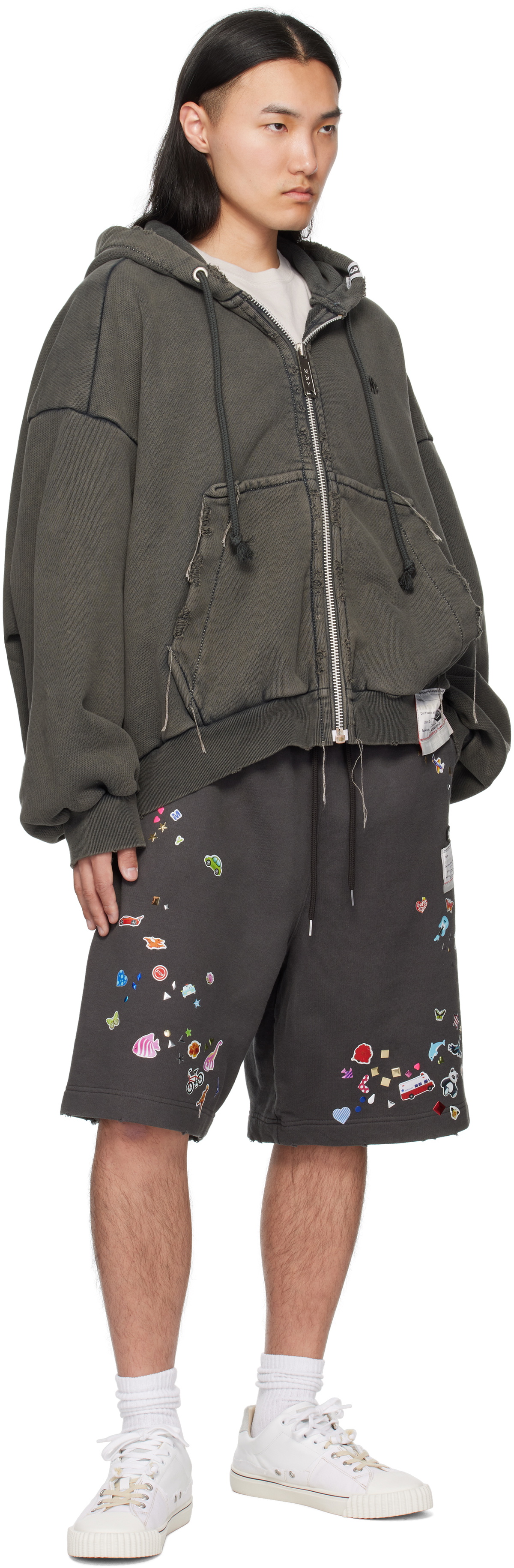 Maison MIHARA YASUHIRO Black Sticker Shorts