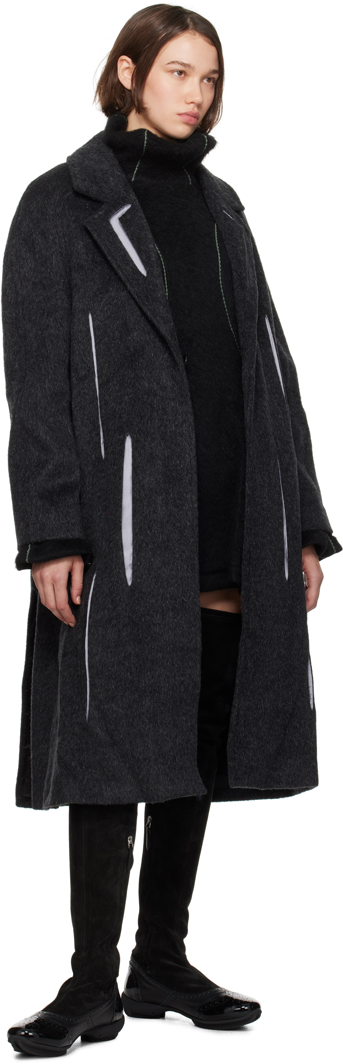 Kiko Kostadinov Gray Bowie Tailored Coat