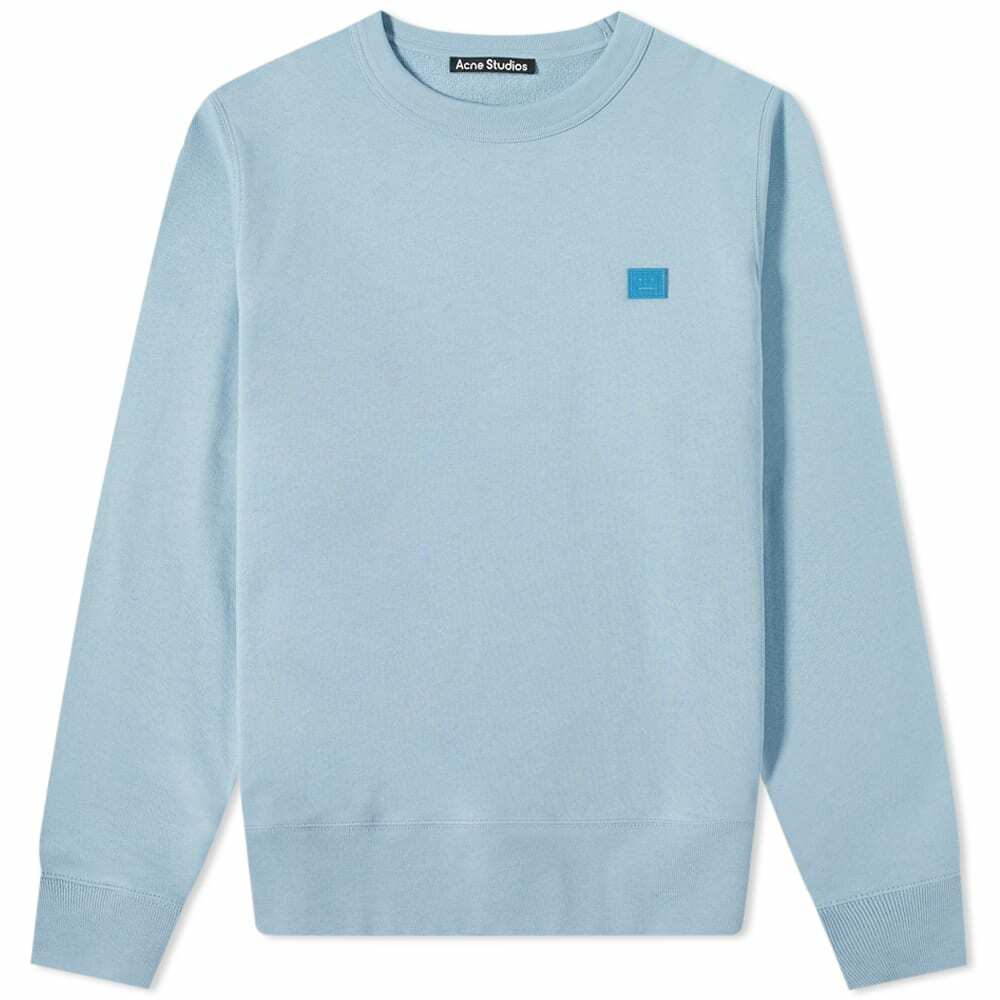 Acne Studios Men s Fairview L Face Crew Sweat in Powder Blue Acne Studios