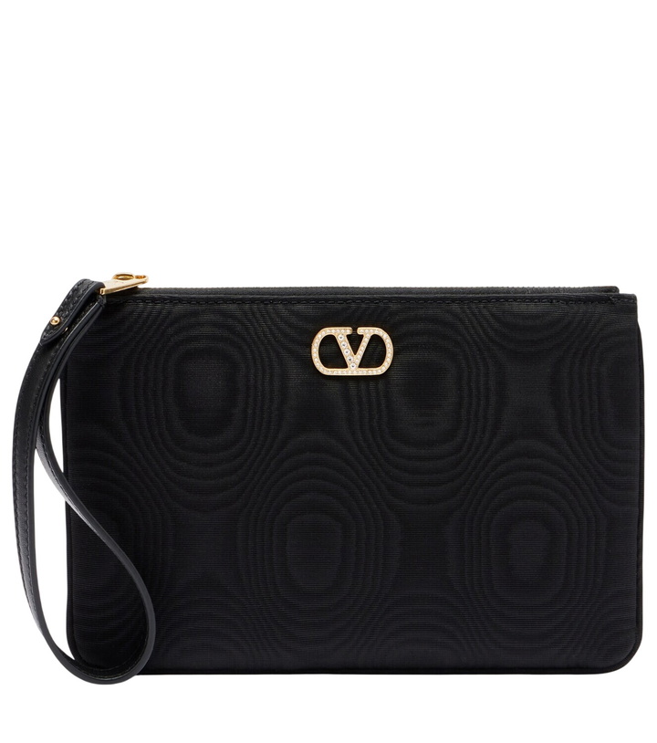Photo: Valentino Garavani VLogo Swarovski®-embellished moiré pouch