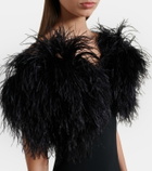 David Koma Feather-trimmed cocktail dress