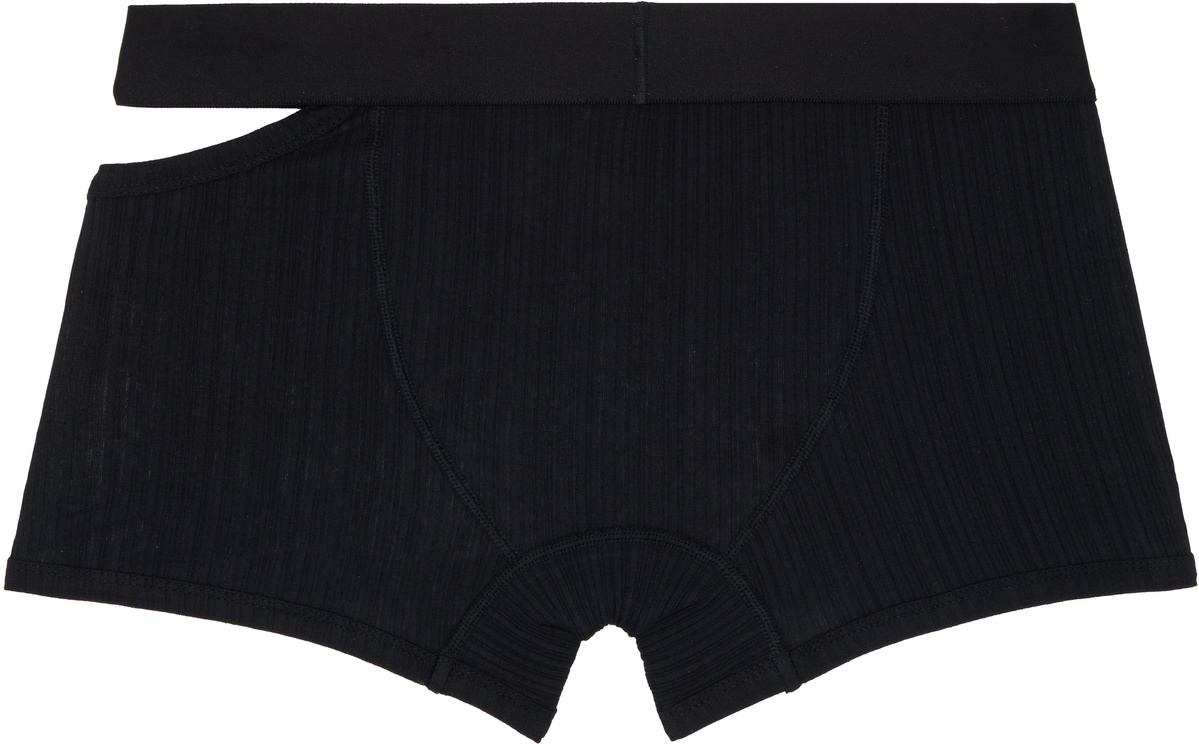 LGN Louis Gabriel Nouchi Black Asymmetrical Opening Cotton Boxer Briefs