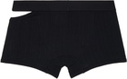LGN Louis Gabriel Nouchi Black Asymmetrical Opening Cotton Boxer Briefs
