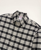 Brooks Brothers Men's Madison Relaxed-Fit Portuguese Flannel Shirt | White/Black