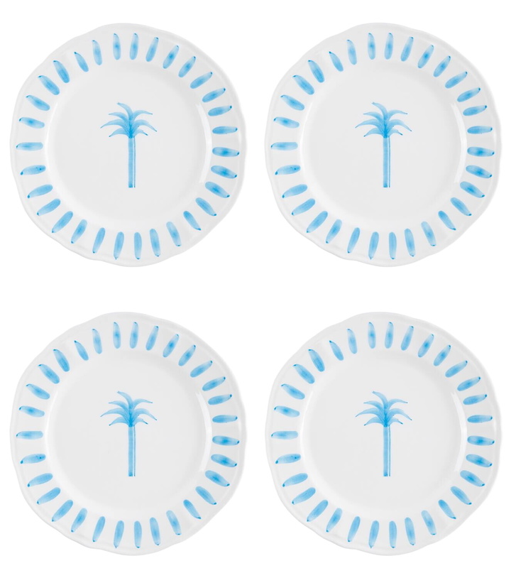 Photo: Les-Ottomans Palm set of 4 ceramic dinner plates