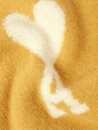 AMI PARIS - Logo-Intarsia Alpaca-Blend Cardigan - Yellow