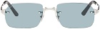 Cartier Silver & Blue 'Santos de Cartier' CT0460S Sunglasses