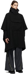 Engineered Garments Black Hooded Cape Coat