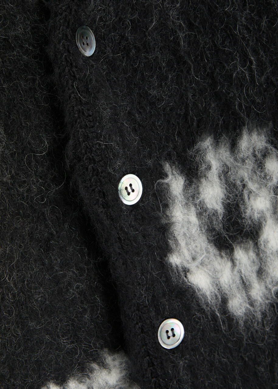 Saint Mxxxxxx X Denim Tears Wool-blend Cardigan Black
